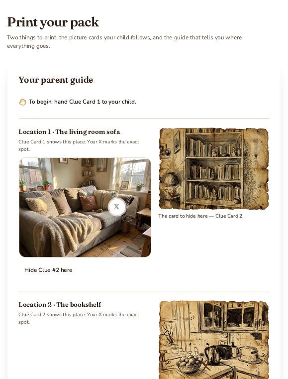 First page of the example Parent Setup Guide